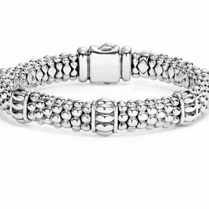Lagos Fluted Station Caviar Bracelet